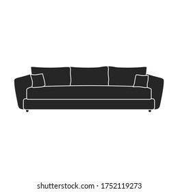 Sofa vector icon.Black vector icon isolated on white background sofa.