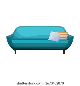 Icono vectorial de Sofá.Icono vectorial de caricatura aislado en sofá de fondo blanco.