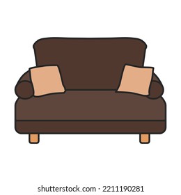 Sofa vector icon.Color vector icon isolated on white background sofa .