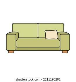 Icono vectorial de Sofá.Icono vector de color aislado en sofá de fondo blanco.