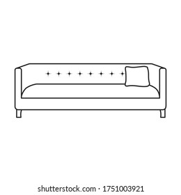 Sofa vector icon.Line vector icon isolated on white background sofa .