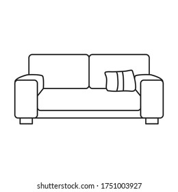 Sofa vector icon.Line vector icon isolated on white background sofa .