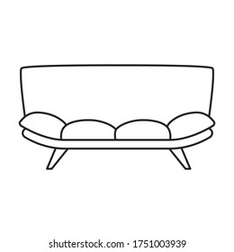 Sofa vector icon.Line vector icon isolated on white background sofa .
