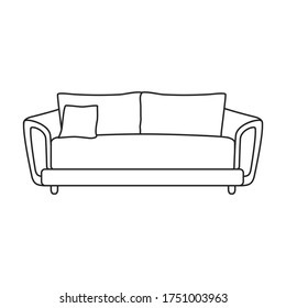 Sofa vector icon.Line vector icon isolated on white background sofa .