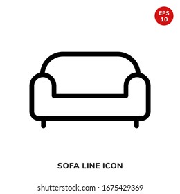 Sofa-Vektorillustration-Symbol einzeln auf weißem Hintergrund