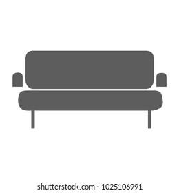 Sofa vector illustration isolated on white background. Soft sofa icon. Old style sofa icon. Divan sofa vector icon.