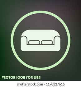 Sofa vector illustration isolated on color background. Soft sofa icon. Old style sofa icon