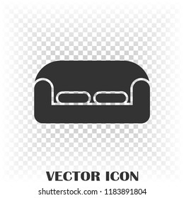 Sofa vector illustration isolated on color background. Soft sofa icon. Old style sofa icon