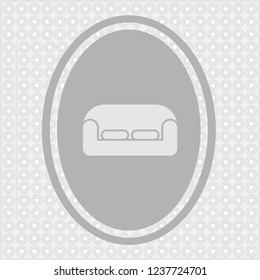 Sofa vector illustration isolated on color background. Soft sofa icon. Old style sofa icon