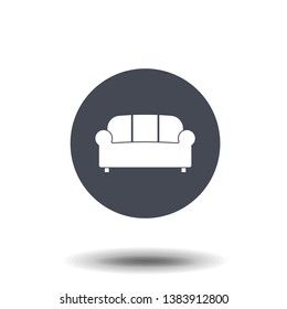 Sofa vector illustration isolated on background. Soft sofa icon. Divan vector icon.