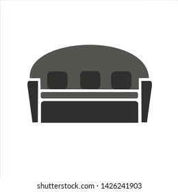 Sofa vector illustration isolated on white background. Soft sofa icon. Old style sofa icon.