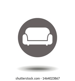 Sofa vector illustration isolated on white background. Soft sofa icon. Old style icon.