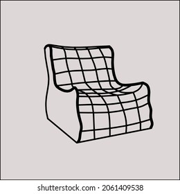 Sofa vector illustration isolated on white background. Soft sofa icon. Old style sofa icon. Divan sofa vector icon.