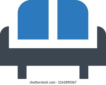sofa Vector illustration on a transparent background. Premium quality symmbols. Glyphs vector icons for concept and graphic design.