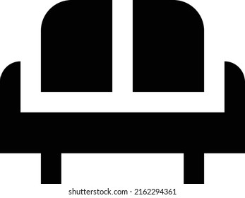 ilustración de sofá vector en un fondo transparente. Símbolos de calidad superior. Iconos vectoriales de glifos para diseño de conceptos y gráficos.