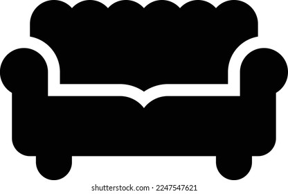 ilustración de sofá vector en un fondo transparente. Símbolos de calidad superior. Iconos vectoriales de glifos para diseño de conceptos y gráficos. 
