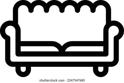 ilustración de sofá vector en un fondo transparente. Símbolos de calidad superior. Iconos vectoriales de línea delgada para el diseño de conceptos y gráficos. 
