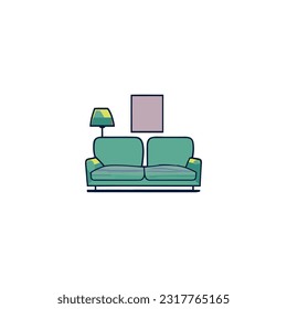 Sofa Vector, interior design Items vector.