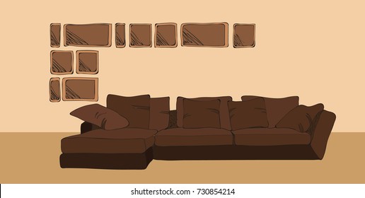 sofa, vector, isolated