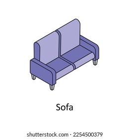 Sofa Vector Isometric Filled Outline icon for your digital or print projects.