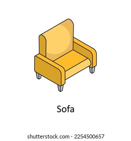 Sofa Vector Isometric Filled Outline icon for your digital or print projects.