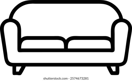 Sofa vector line art design illustration with white background