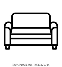 Design de ícone de linha de vetor do sofá
