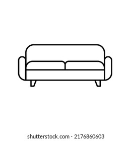 Sofa vector line icon for website furniture store or app and logo on white background. Sign for menu in liner thin design. Pixel perfect