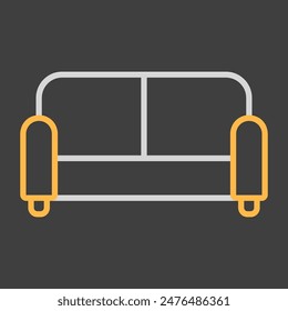 Sofa vector on dark background icon. Graph symbol for furniture, web site and apps design, logo, app, UI