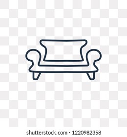 Sofa vector outline icon isolated on transparent background, high quality linear Sofa transparency concept can be used web and mobile