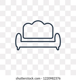 Sofa vector outline icon isolated on transparent background, high quality linear Sofa transparency concept can be used web and mobile