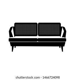 Sofa. vector silhouette. black icon