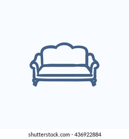 Sofa vector sketch icon isolated on background. Hand drawn Sofa icon. Sofa sketch icon for infographic, website or app.