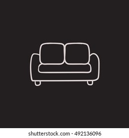 Sofa vector sketch icon isolated on background. Hand drawn Sofa icon. Sofa sketch icon for infographic, website or app.