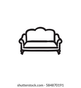 Sofa vector sketch icon isolated on background. Hand drawn Sofa icon. Sofa sketch icon for infographic, website or app.