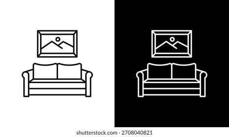 Diseño de conjunto de iconos de sofá blanco