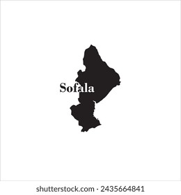 Sofala Mozambique map and black lettering design on white background