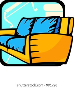 Sofa.Pantone colors.Vector illustration