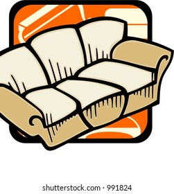 Sofa.Pantone colors.Vector illustration