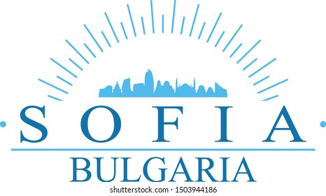 Sofia Bulgaria City. Banner Design. City Skyline. Silhouette Vector. Famous Monuments.