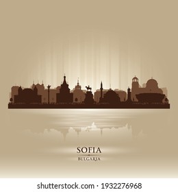 Sofia Bulgaria city skyline vector silhouette illustration