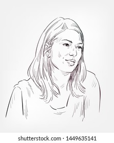 Sofia Coppola Vector Sketch Portrait Face Famous