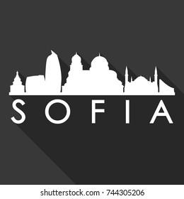 Sofia Flat Icon Skyline Silhouette Design City Vector Art Famous Buildings.