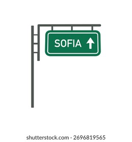 Símbolo Sofia Green Overhead Road Stock Vetor.