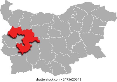 SOFIA map REGION of BULGARIA 3d isometric map