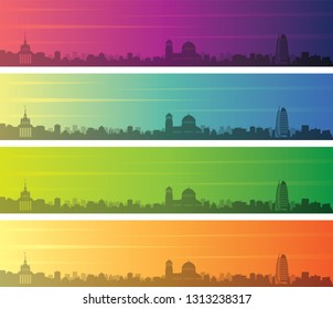 Sofia Multiple Color Gradient Skyline Banner