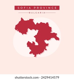 Sofia Province map, province of Bulgaria. Vector illustration.