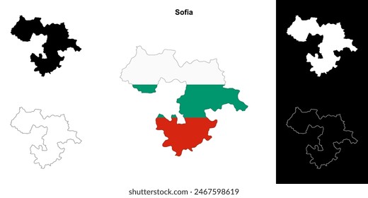 Sofia province outline map set