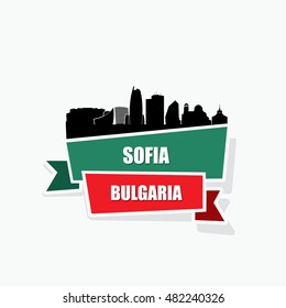Sofia ribbon banner - vector illustration