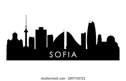 Sofia skyline silhouette. Black Sofia city design isolated on white background. 